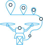 Drone icon with location pins