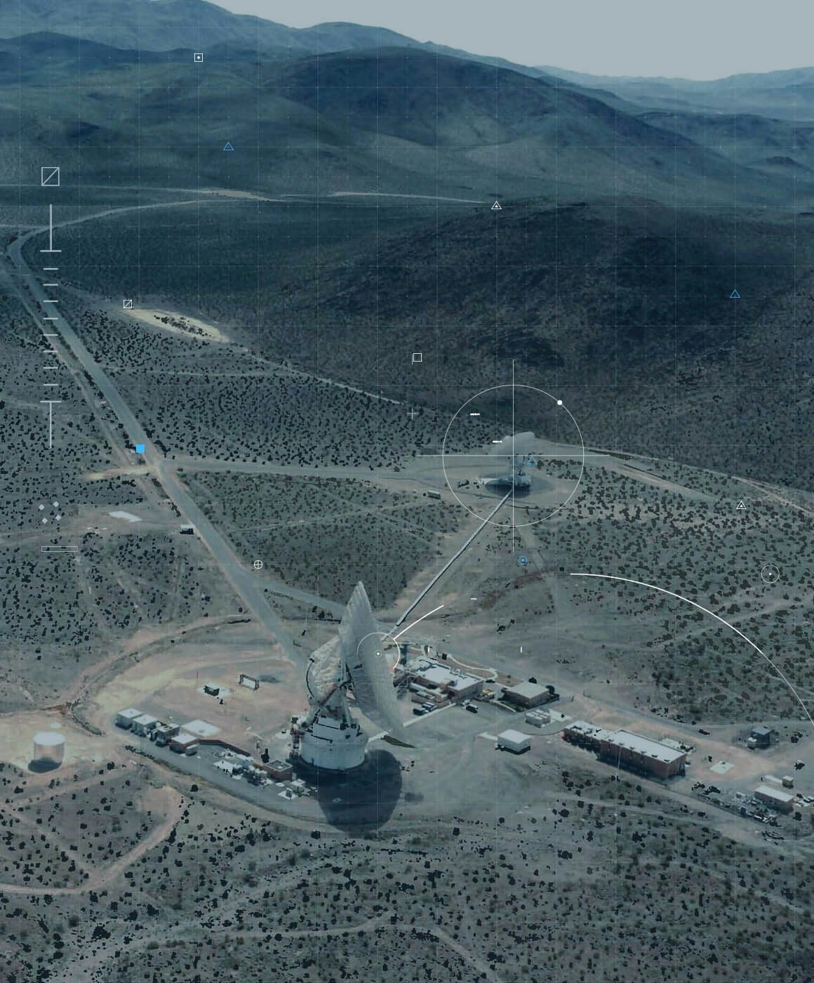 Aerial view of Radar Dishes